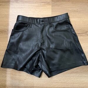 Abercrombie & Fitch Black Faux Leather Shorts